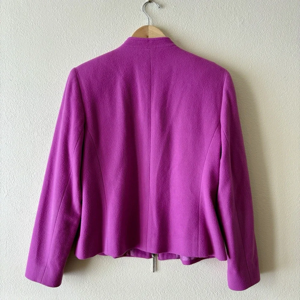 LOUBEN Jacket Women's 12 Fuchsia Pink Wool Cashmere Blend Lined Full Zip‎ Canada